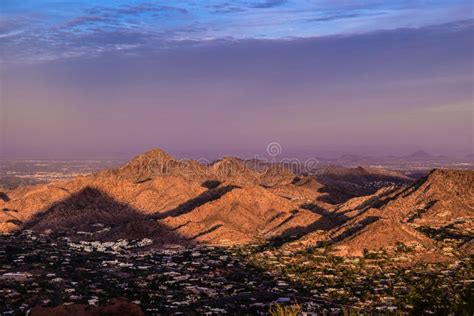 Sunrise In Phoenix Arizona Stock Image Image Of Butte Cactus 110496845