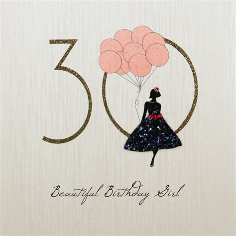 Beautiful Birthday Girl Handmade 30th Birthday Card Fk4 Tilt Art