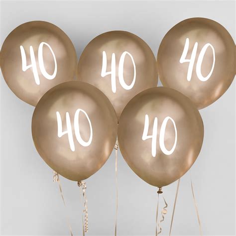 Metallic Gold 40th Balloons Birthday Party Or Anniversary Etsy 日本