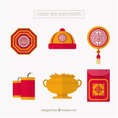 Free Vector Set Of Chinese New Year Elements