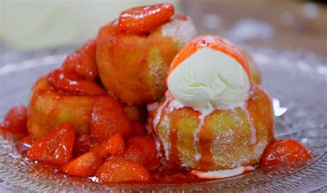 It is often referred to simply as sponge cake, though it contains additional fat. James Martin homemade doughnuts with strawberry compote and vanilla ice cream recipe on James ...