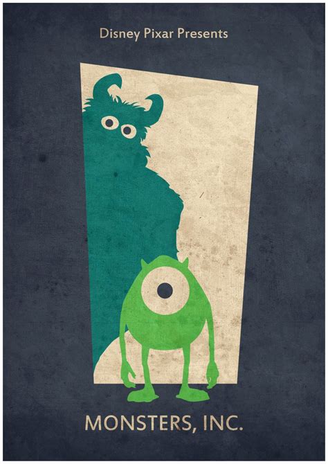Monsters Inc Minimalistische Filmposter Disney Poster Und Posterdrucke