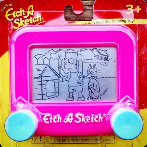 Cartoon Characters Created On An Etch A Sketch Barnorama