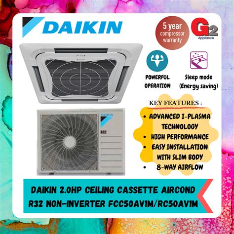 Daikin Hp Ceiling Cassette Aircond R Non Inverter Fcc Av M Rc Av M