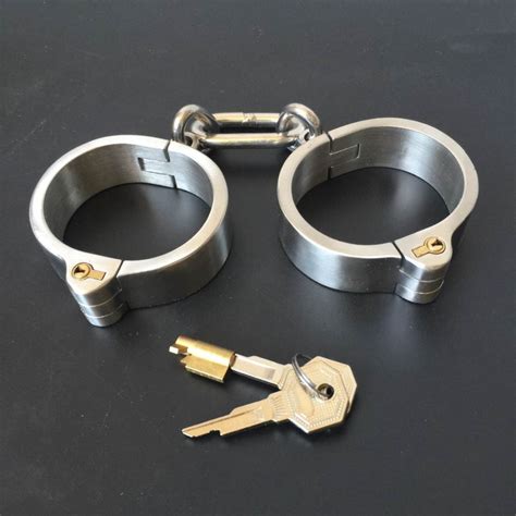 New Stainless Steel Handcuffs For Sex Oval Type Bondage Lock Bdsm