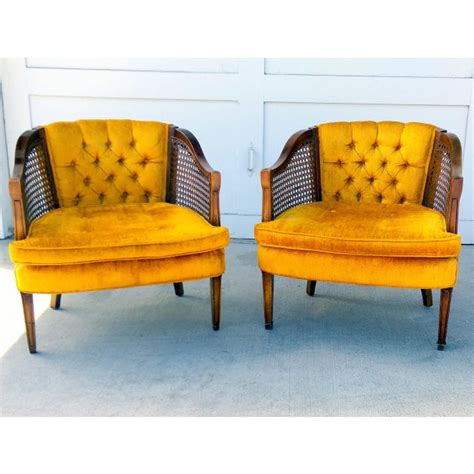 Buy barrel chair chairs and get the best deals at the lowest prices on ebay! Vintage Gold Sam Moore Cane Barrel Chairs - Pair | Chairish