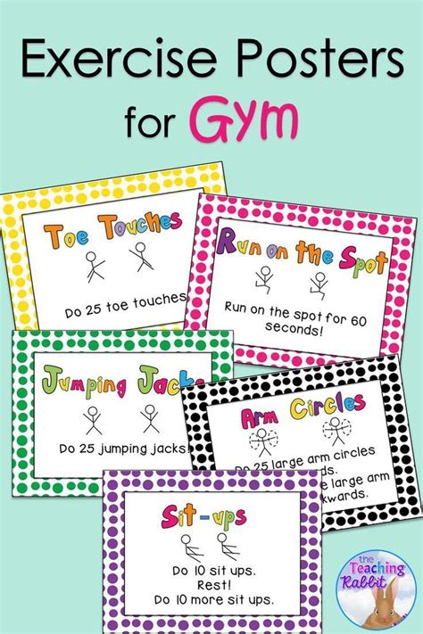 These 8 Exercise Posters Can Be Posted Around The Gym And Used As