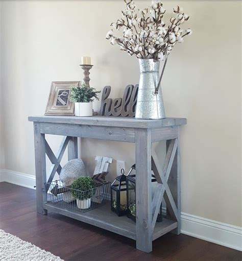 Modified Ana Whites Rustic X Console Table And Used Minwax Classic My