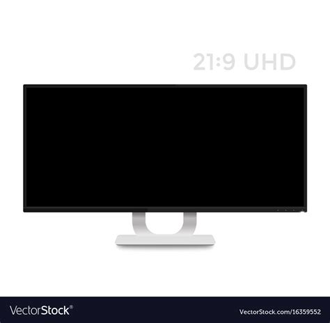 Monitor Mockup On White Realistic Display Vector Image