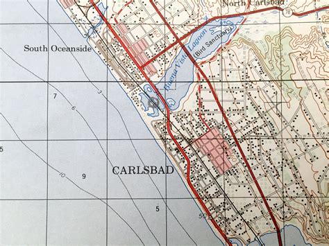 Antique Oceanside California 1975 Us Geological Survey Etsy