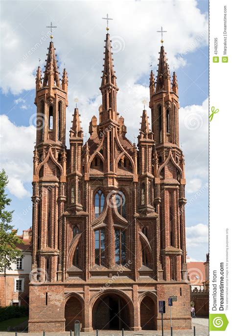 Gothic Style St Anne Church In Vilnius Lithuania Stock Image Image
