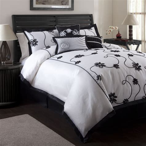 Shop wayfair for all the best king size white comforters & sets. Milione Fiori 7 piece black and white comforter set at ...