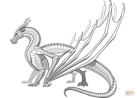 Skywing Dragon From Wings Of Fire Coloring Page Free Printable