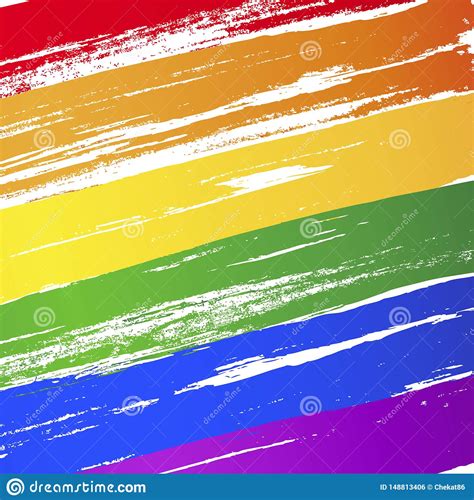 Bandera De LGBT Ilustraci n Del Vector En El Fondo Blanco Movimientos Del Cepillo Ilustración