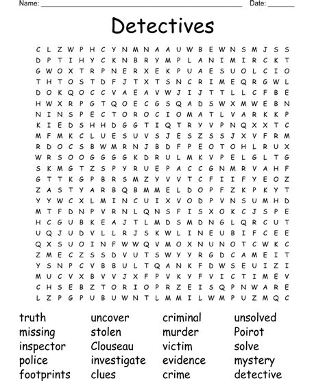 Detectives Word Search Wordmint