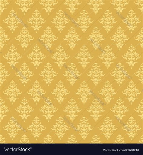 Luxury Seamless Golden Floral Wallpaper Pattern Vector Image