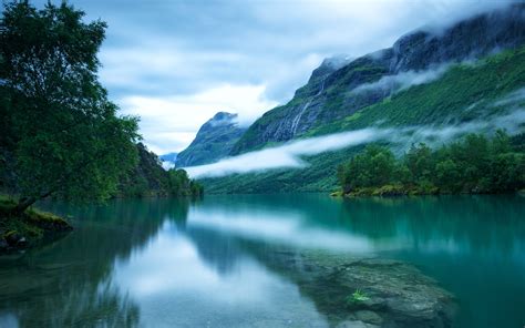 Fondos De Pantalla El Oeste De Noruega La Superficie Del Lago Loen
