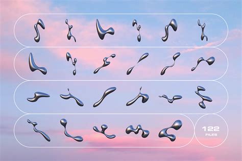 Design Assets: 3D Liquid Metal Shapes Collection :: Behance