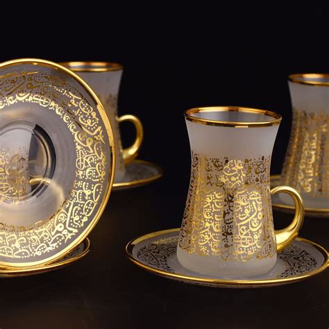 Noor Ala Gold Painted Arabic Style Tea Set Fairturk Com Tea Set