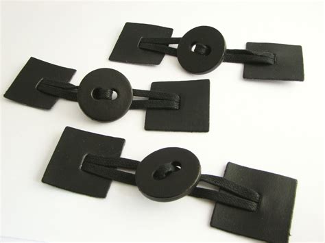 3 Black Toggle Closures For Coats Duffle Coat Buttons To Sew