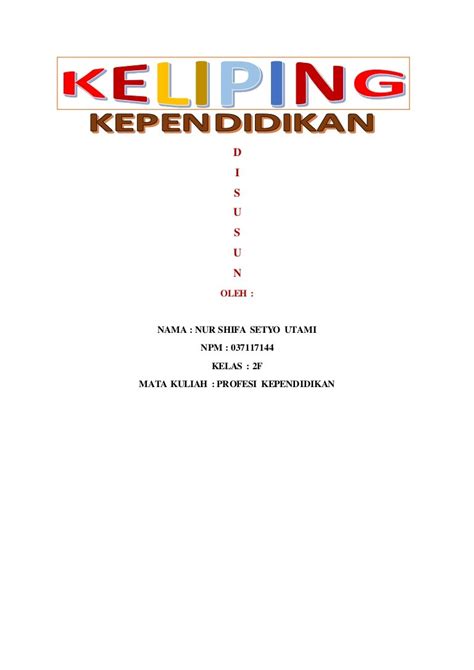 Contoh Cover Kliping Smp - Viral Update