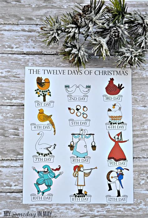 12 Days Of Christmas Free Printable Ella Claire And Co