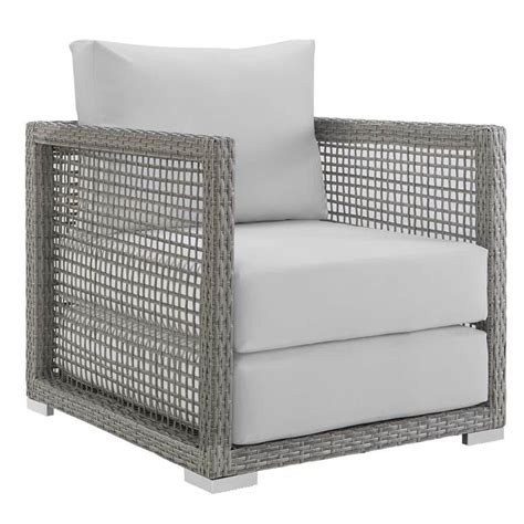 Lexmod Aura Rattan Outdoor Armchair Lounge Chair Outdoor Rattan Armchair Armchair