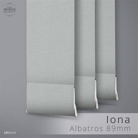 Vertical 89mm Iona Albatros Light Grey Fabric Sample Uk Blinds