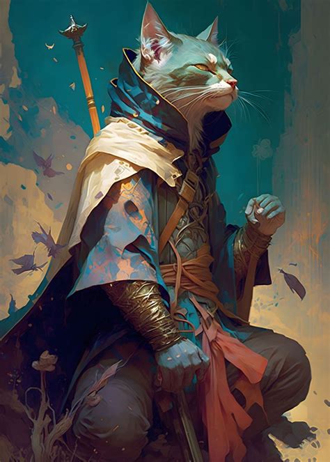 Cat Wizard Poster Picture Metal Print Paint By Goodlifeimages