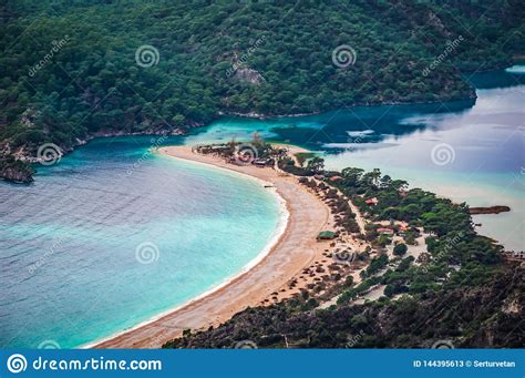 aerial view of oludeniz beach fethiye district turkey turquoise coast of southwestern turkey