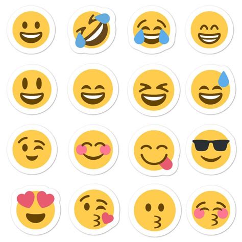 Fun And Happy Smiley Stickers Custom Happy Emoji Stickers Custom Bubble