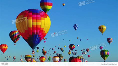 Balloons Float Across The Sky At The Albuquerque Balloon Festival Stock