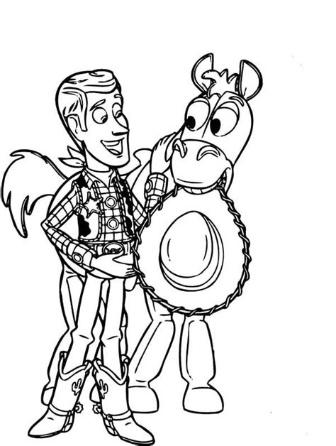 Experiment with different shades on your desired toy story coloring pages and let your creative mind go on a roll. Bullseye And Sheriff Woody