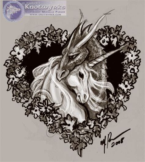 Dragon Unicorn Heart By Mpfitzpatrick On Deviantart Unicorn Tattoos