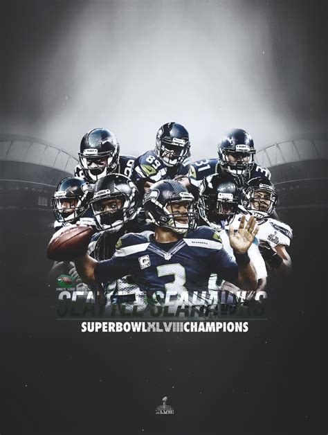 Seattle Seahawks Super Bowl Xlviii Poster By Thehawkeyestudio On