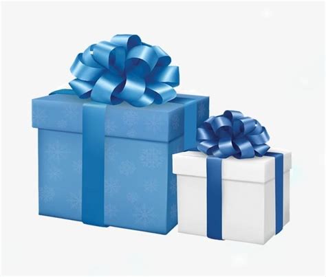 Three Dimensional Blue Ribbon Gift Box PNG Clipart Blue Blue Clipart