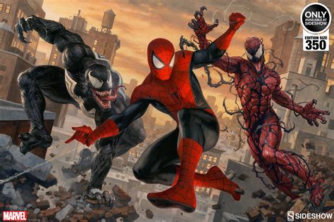 Marvel Spider Man Vs Venom And Carnage Art Print By