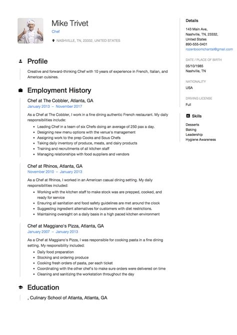 Mukhlas syahputra 28.691 views5 years ago. Full Guide: Chef Resume  + 12 Samples  | PDF & Word | 2019