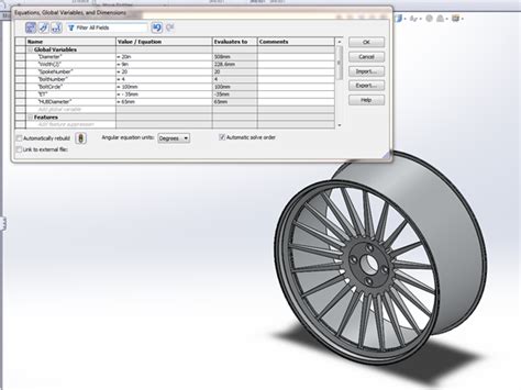 Variable Dimension Car Rim 3d Cad Model Library Grabcad