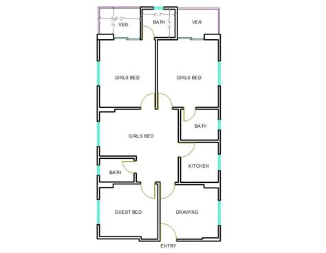 Simple House Floor Plan Dwg House Design Autocad File House Floor Images