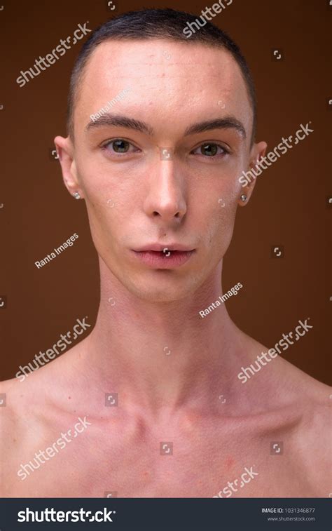 Studio Shot Young Handsome Androgynous Man Stock Photo 1031346877