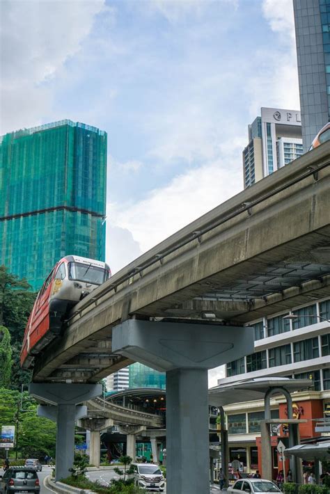 Monorail Train Arriving At Train Station In Kuala Lumpur Creative