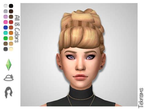 The Sims Resource Cinderella Bun Realistic Hair Sims 4 Hairs