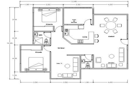 1 Bhk Row House Plan With Open Terrace Design Autocad File Cadbull