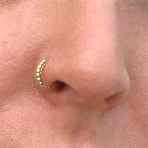 Gold Nose Ring Indian Nose Ring Gold Nose Hoop Gold Tragus Etsy