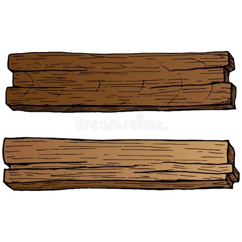 Wooden Plank Vector Illustration Of A Wooden Board With A Blank Space