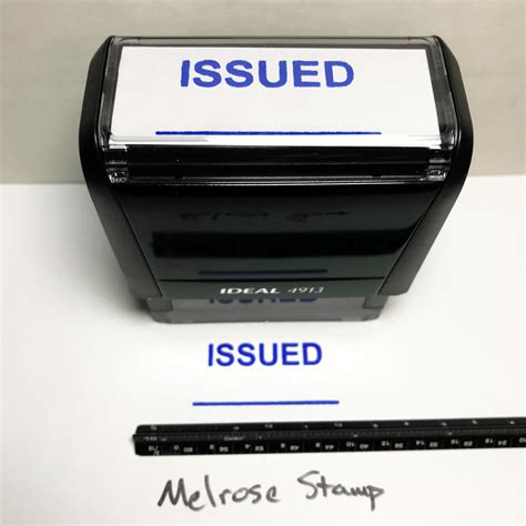 Issued With Line Rubber Stamp For Office Use Self Inking Melrose