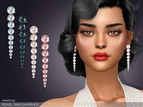 Pearl Rain Earrings From Giulietta Sims • Sims 4 Downloads