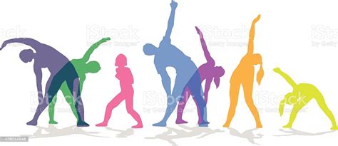 Exercise In Group Colored Stock Vector Art And More Images