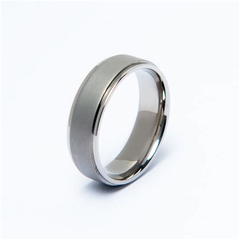 Brushed Finish Classic Titanium Ring Size 7 Hansa Touch Of Modern